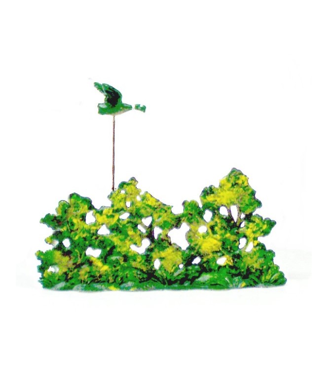 Buisson avec canard en vol