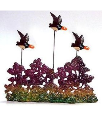 Buisson + 3 canards en vol