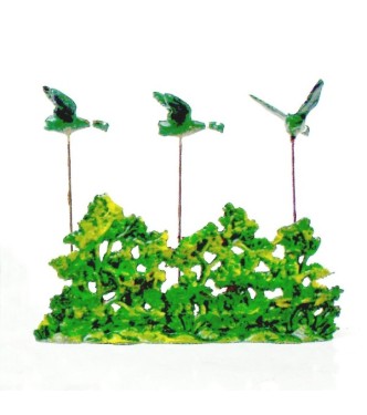 Buisson + 3 canards en vol