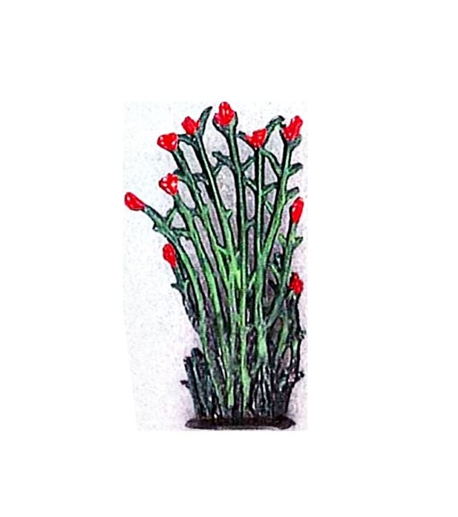 Petit roseaux fleurs rouge  (h. 4 cm)