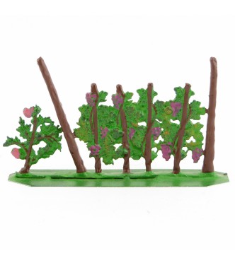 Rang de vignes avec rosier (8 x 4 cm)