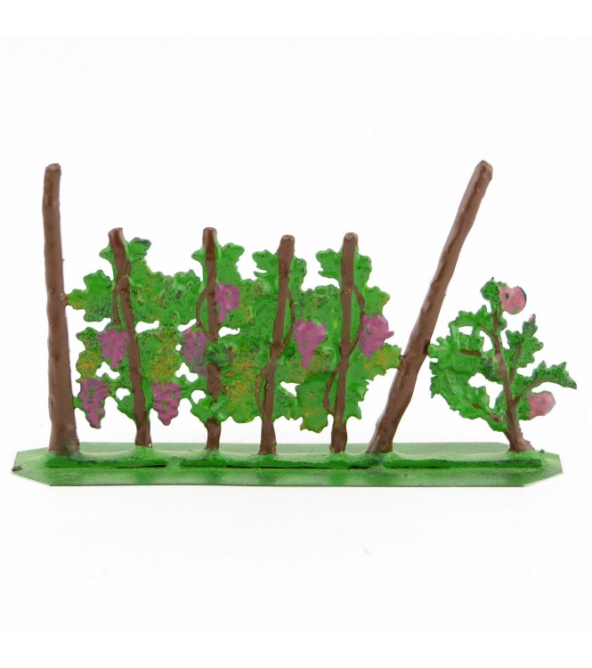 Rang de vignes avec rosier (8 x 4 cm)