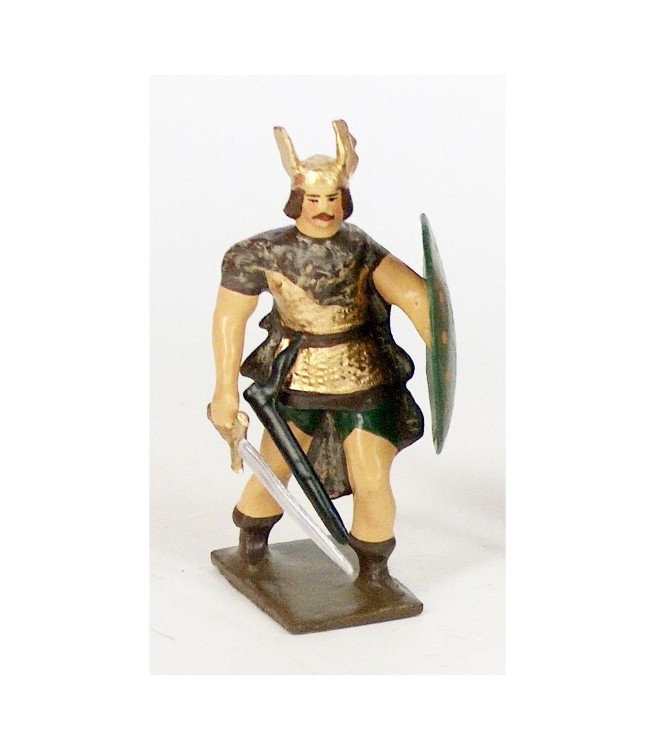 Vercingetorix, casque ailé, avec épée et bouclier