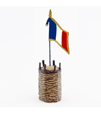 gabion (en volume) avec drapeau français (14-18)