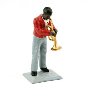 trompettiste, gilet rouge (diorama le Jazz) (JZ03)