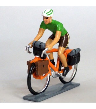 Cyclotouriste (Cyclo-randonneur), t-shirt vert