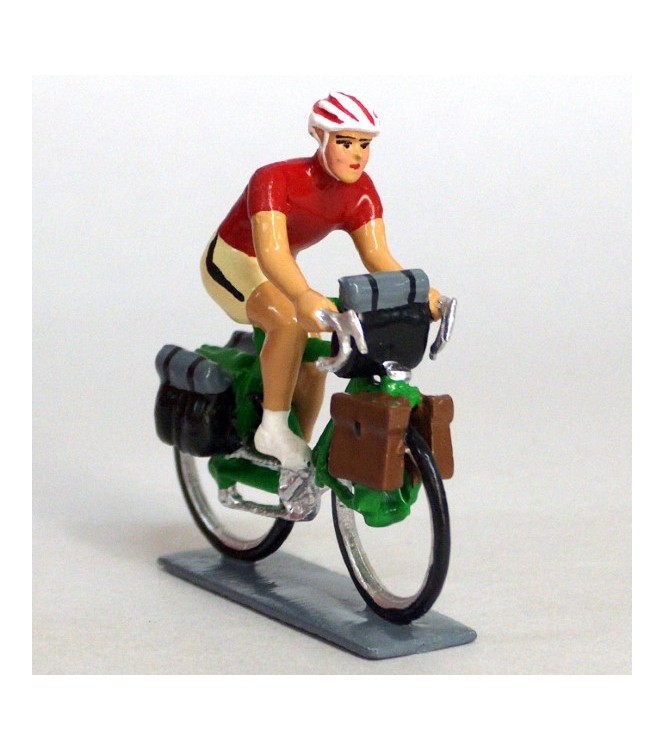 Cyclotouriste (Cyclo-randonneur), t-shirt rouge