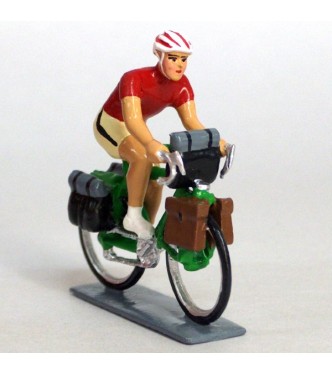 Cyclotouriste (Cyclo-randonneur), t-shirt rouge