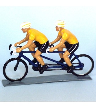 Cyclistes en tandem, t-shirts jaunes