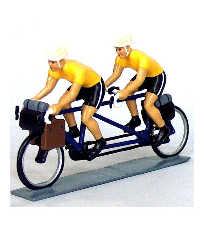 Cyclotouristes (Cyclo-randonneurs) en tandem, t-shirts jaunes