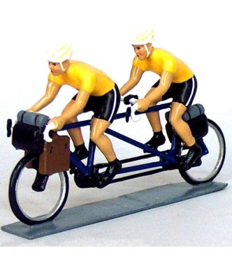 Cyclotouristes (Cyclo-randonneurs) en tandem, t-shirts jaunes