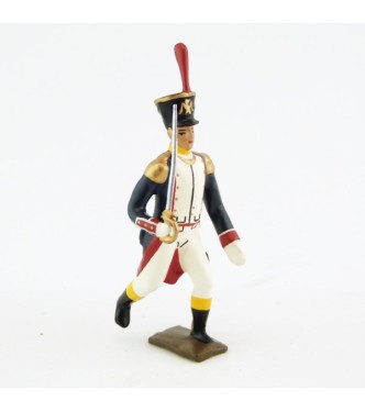 officier des voltigeurs du 17ème régiment de ligne à l'assaut