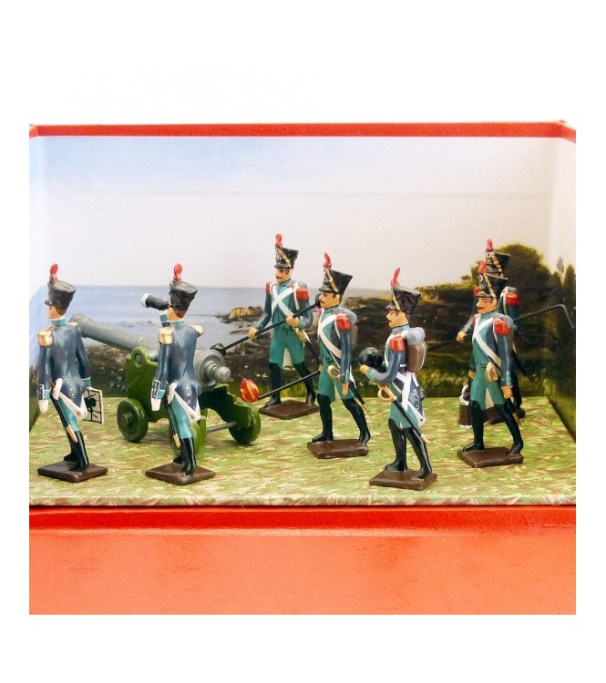 petit diorama les Canonniers garde-côtes (7 artilleurs + canon)