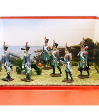 petit diorama les Canonniers garde-côtes (7 artilleurs + canon)