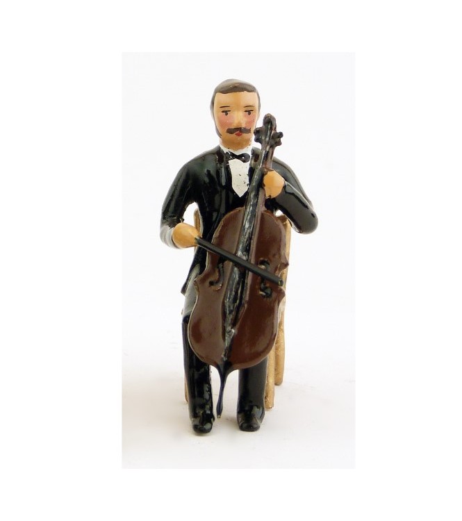 musicien assis jouant du violoncelle