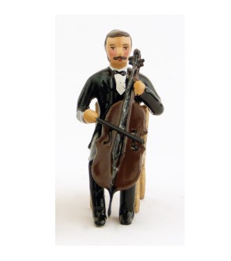 musicien assis jouant du violoncelle