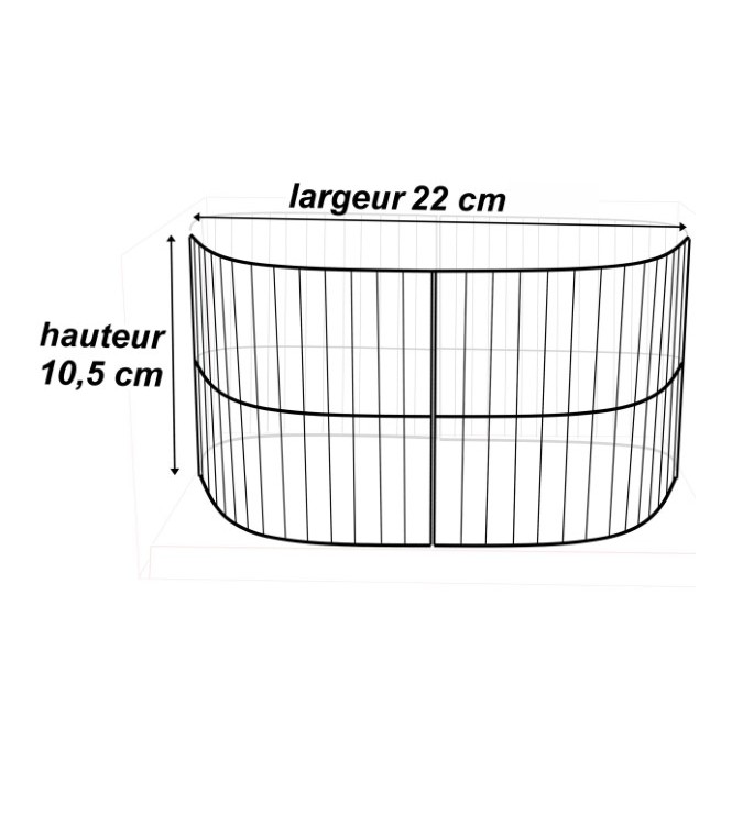 ensemble de 4 grilles noires (cage aux fauves - l. 22 x h. 10,5 cm)