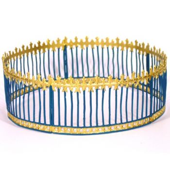 ensemble de 5 grilles du Cirque soudées (bleu  et  or) (cage aux fauves) (Ø 14 cm)