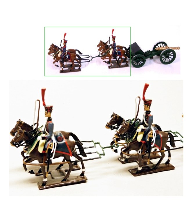 Canon Gribeauval (4 chevaux, 2 personnages)