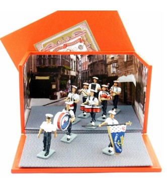 diorama ''le Bagad de Lann-Bihoué'' (tenue d'été) (9 p. + coffret)