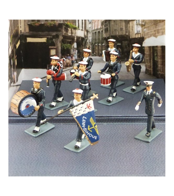 diorama ''le Bagad de Lann-Bihoué'' (tenue d'hiver) (9 p. + coffret)