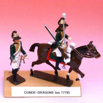 Conde Dragons (1776), ensemble de 2 figurines sur socle bois