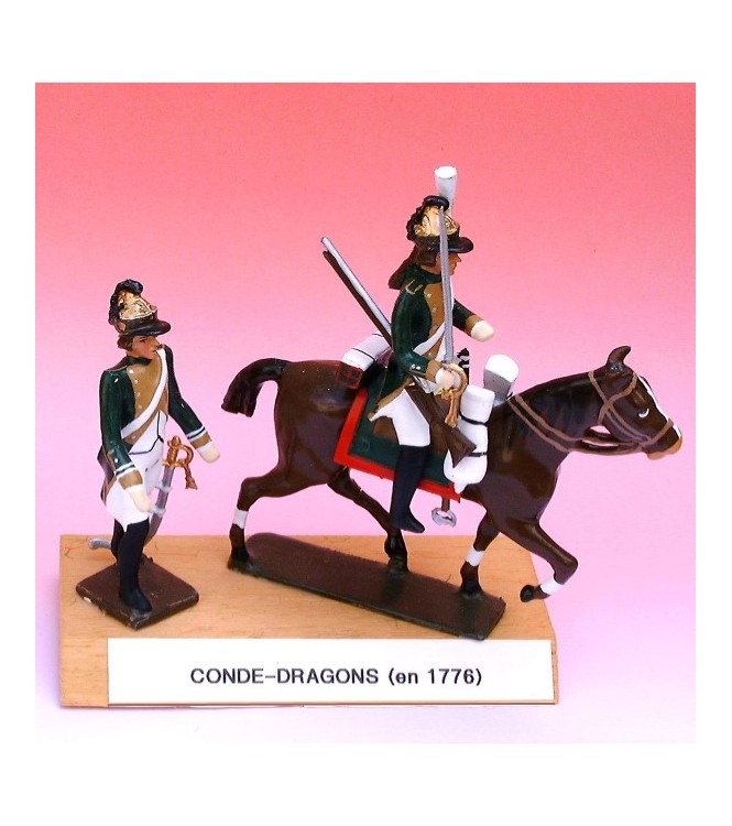 Conde Dragons (1776), ensemble de 2 figurines sur socle bois