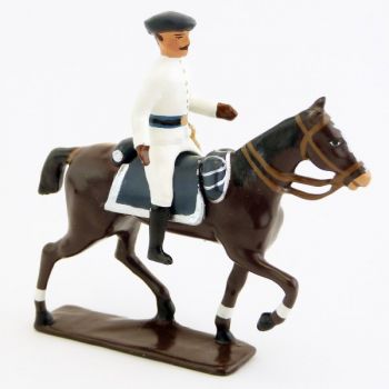 officier à cheval des chasseurs alpins blancs