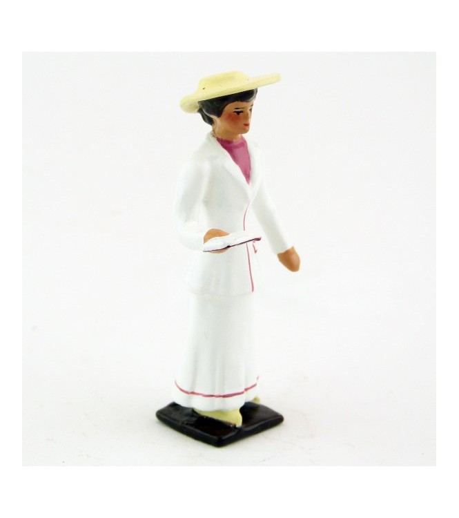 Femme, robe blanche, avec livre (missel)