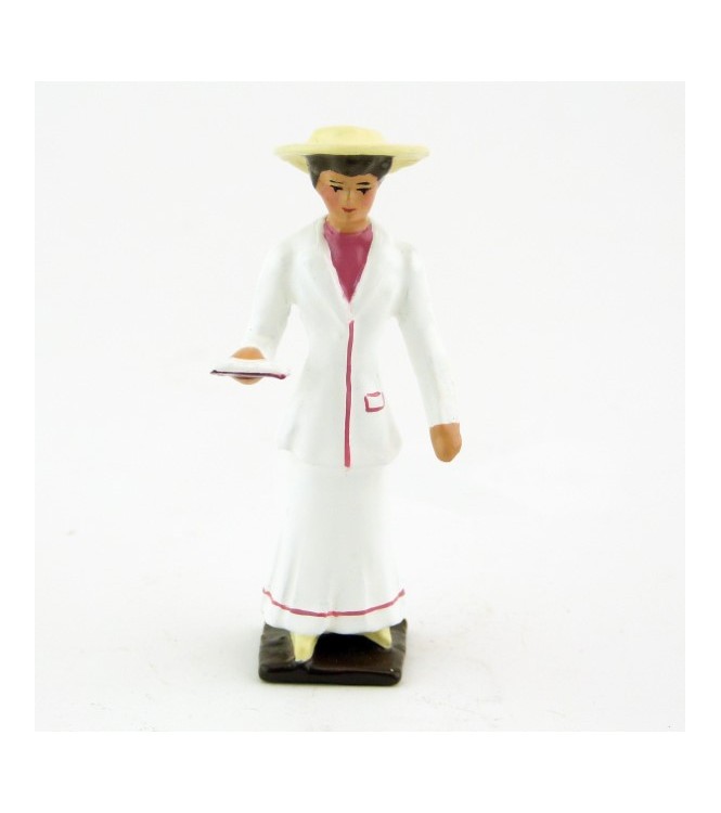 Femme, robe blanche, avec livre (missel)