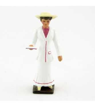 Femme, robe blanche, avec livre (missel)