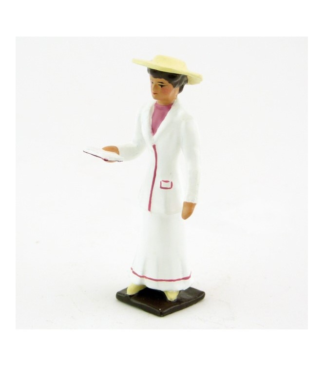 Femme, robe blanche, avec livre (missel)