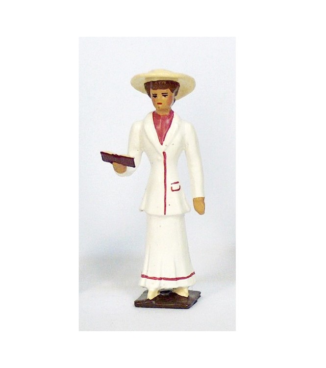 Femme, robe blanche, avec livre (missel)