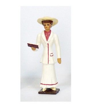 Femme, robe blanche, avec livre (missel)