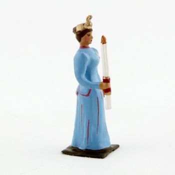 Femme avec cierge en bleu