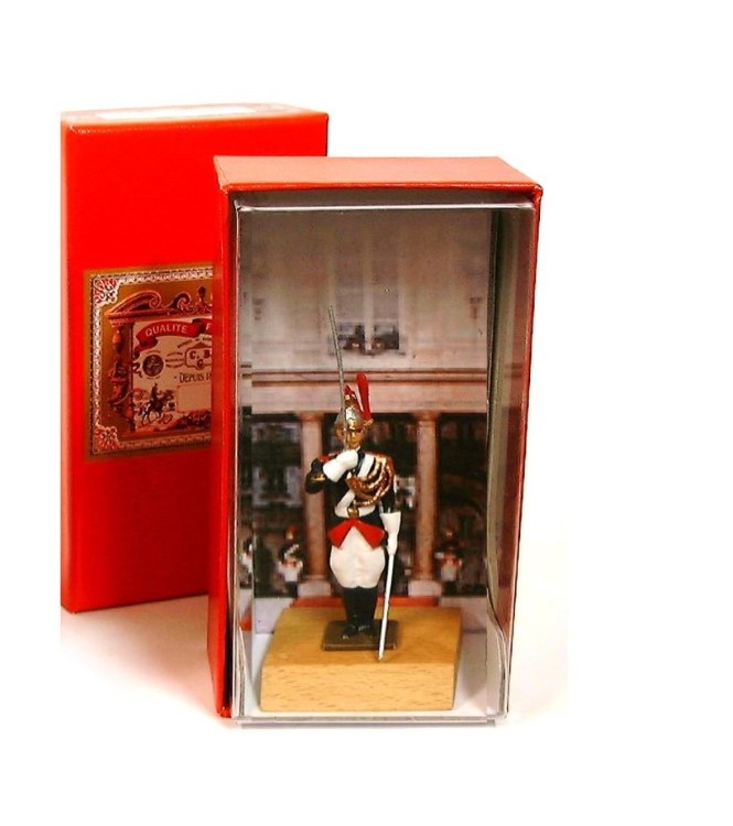 Cavalier de la Garde Républicaine au fixe en coffret de luxe (+ socle bois)