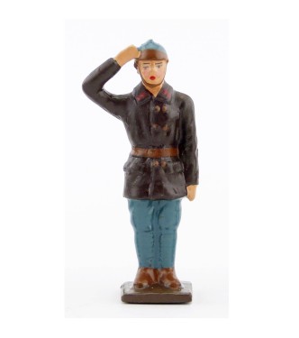 conducteur de char (bleu Horizon) saluant