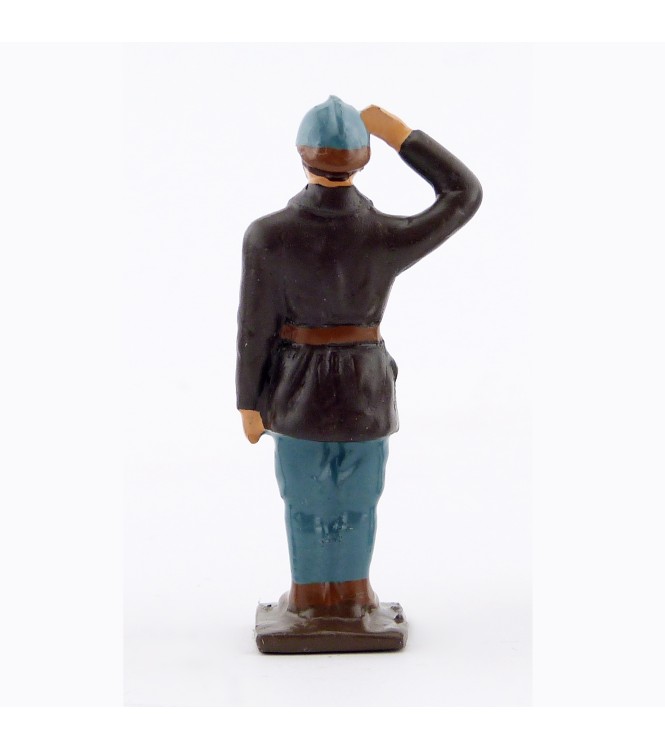 conducteur de char (bleu Horizon) saluant