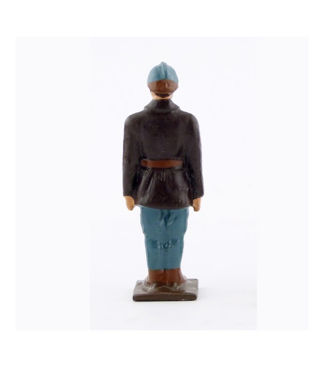 conducteur de char (bleu Horizon) au garde à vous