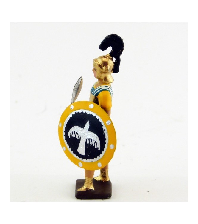 grec avec glaive et bouclier, tunique jaune