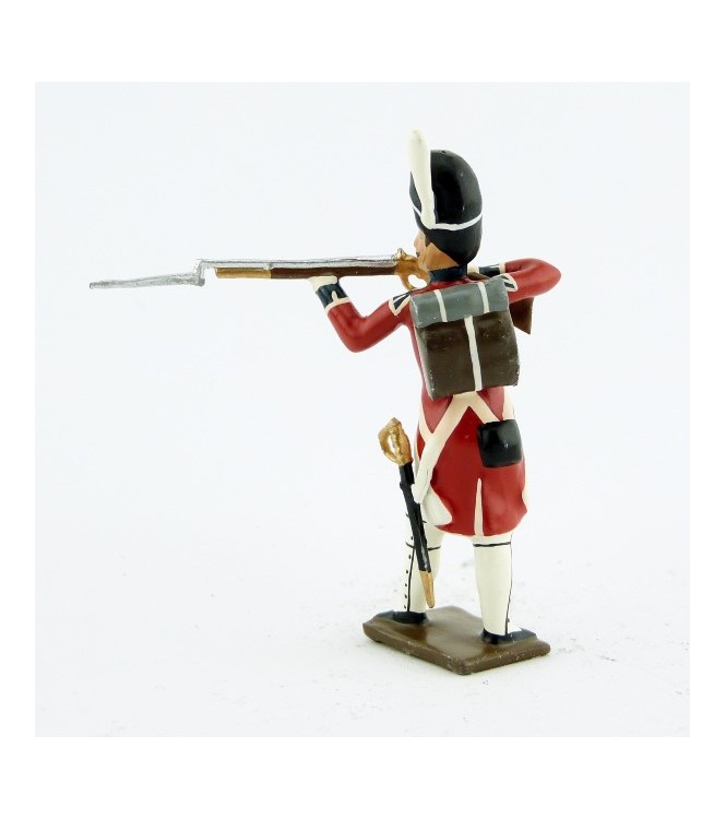 fantassin du 1er rgt de grenadiers anglais debout, fusil en joue