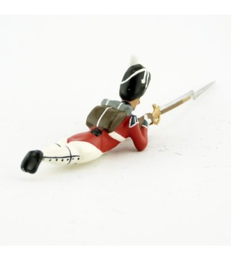 fantassin du drapeau couché, fusil en joue