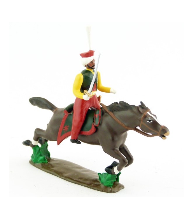 cavalier des Mameluks sur cheval au galop (marron)