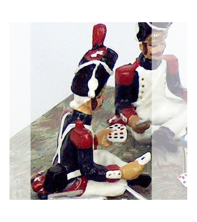 grenadier assis avec cartes