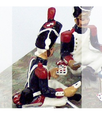 grenadier assis avec cartes