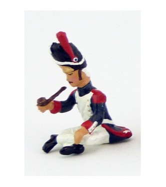 grenadier assis avec pipe