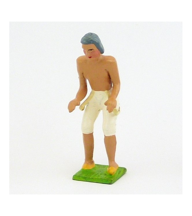 personnage torse nu, cheveux gris