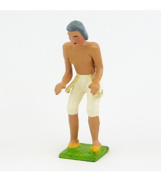 personnage torse nu, cheveux gris