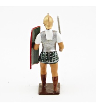 Romain avec glaive et bouclier, uniforme blanc-argent-vert , bouclier foudres