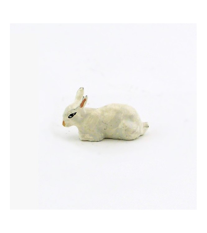 Lapin couché, blanc